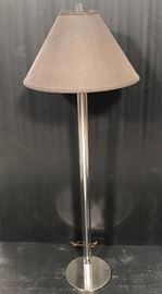 Lot 201 LAUREL Glass Column Modern Floor Lamp. Chrome acc