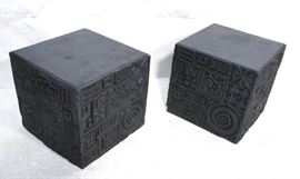 Lot 217 Pr ADRIAN PEARSALL Molded Cube Tables. Decorative