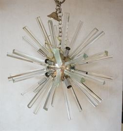 Lot 245 Modernist Chrome and Glass Sputnik Chandelier. Si