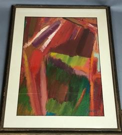 Lot 247 SIDNEY GROSS Modernist Abstract Oil Painting. Gr