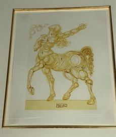 Lot 248 SALVADOR DALI Centaur Print. Signed in the bloc