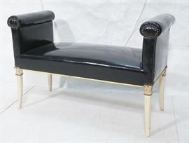 Lot 269 Decorator Regency Painted Upholstered Bench. Back