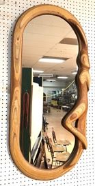 Lot 271 R. HARGRAVE Oval Laminated Wood Wall Mirror. Figu