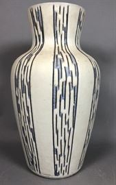 Lot 272 Large Art Pottery Modern West German Vase. Cream 