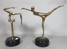Lot 286 Pr Brass Modern Abstract Ballerina Dancer Sculptu