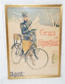 Lot 291 Lg Vintage French Bicycling Poster