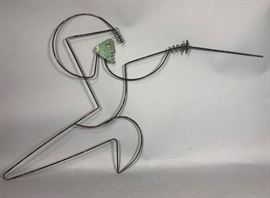 Lot 293 FREDERICK WEINBERG Figural Wire Wall Sculpture. F