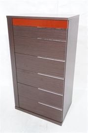 Lot 296 Modern Design Lingerie Chest. Dark wood cabinet w