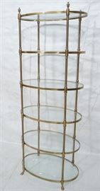 Lot 299 Regency Style Modern Brass Etagere Display Shelf.