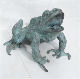 Lot 321 Oversized Bronze Figural Frog Fountain Sculpture.