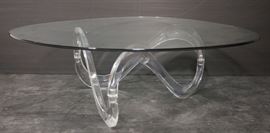 Lot 323 CHARLES HOLLIS JONES Style Lucite Coffee Table. 
