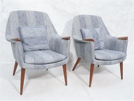 Lot 331 Pair Gerhard Berg Lounge Chairs. Hjelle Norway.