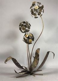 Lot 334 Brutalist Metal Dandelion Pompom Table Sculpture.