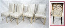 Lot 343 Set 4 Designer Brass Decorator Dining Chairs. Hon