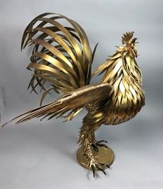 Lot 344 Signed Large Oversized Brutalist Metal Rooster Sc