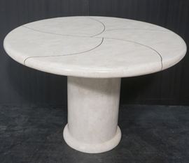Lot 345 KARL SPRINGER Tessellated Marble Round Dining Tab