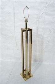 Lot 350 Stylish Modernist Brass Square Column Floor Lamp.