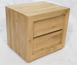 Lot 371 Heavy Pine Wood Cabinet Side Table. 