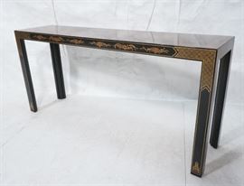 Lot 384 Walnut Asian Paint Decorated Hall Console Table. 