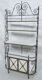 Lot 392 Black Iron  Brass Decorative Modern Bakers Rack