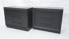 Lot 395 Pr JOHN STUART Ebonized Bachelors Chests. Modern 