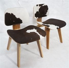 Lot 408 Pr Cowhide Fur HERMAN MILLER LCW Lounge Chairs. C