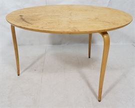 Lot 410 BRUNO MATHSSON Modern Round Maple Occasional Tabl