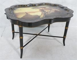 Lot 411 MAITLAND SMITH Tray Top Side Table. Ebonized faux