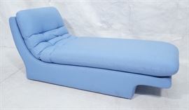 Lot 415 Light Blue Fabric Modern Chaise Lounge. Sleigh fo