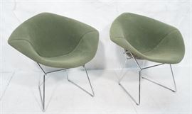 Lot 423 Pr HARRY BERTOIA for KNOLL Chrome Diamond Chairs.