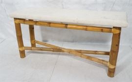 Lot 424 Miami Modern Bamboo Rattan Hall Console Table. T