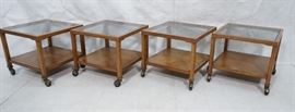 Lot 429 Set of 4 Modernist Low Rolling Square Tables. Smo