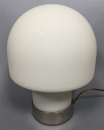 Lot 436 LAUREL Frosted Milk Glass Mushroom Table Lamp. Wi
