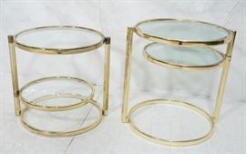 Lot 438 2 Decorator Brass Side Tables. Brass tube legs su