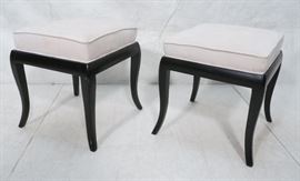 Lot 442 Pr Contemporary Ebonized Benches Stools. Queen An