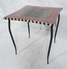 Lot 444 LARA MOORE 2003 Game Table. Stylish Artisan Backg