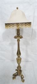 Lot 475 Heavy Solid Brass Urn Form Floor Lamp. Stylized l