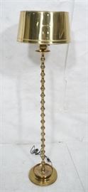 Lot 476 Column brass Floor Lamp with Brass Shade. 