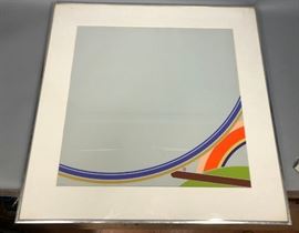 Lot 478 PURCELL Graphic Modernist Silkscreen Print. Gray 