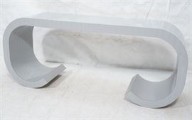Lot 480 Gray Laminate Modernist Hall Table. Rolled sides.