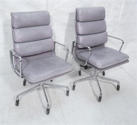 Lot 495 Pr CHARLES EAMES Aluminum Group Office Chairs. Me