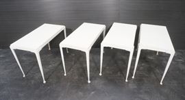 Lot 504 Set 4 Industrial White Side End Tables. Each tabl