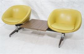 Lot 507 CHROMCRAFT 2 Chair  Table Unit. 2 gold vinyl bub