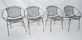 Lot 512 4 TEMPESTINI for SALTERINI Circle Patio Chairs. 