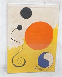 Lot 521 ALEXANDER CALDER Print. White and yellow ground w