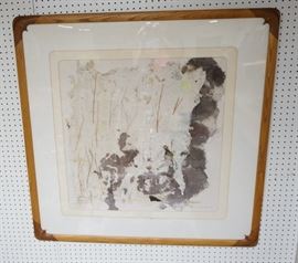 Lot 522 FREIGER Handmade Paper Collage with Twigs, Woven 
