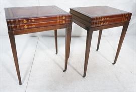 Lot 534 Pr Decorator Leather Faux Book Side Tables. Top c