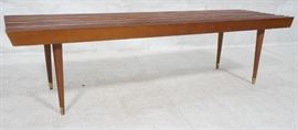 Lot 538 Long Modernist Slat Bench Coffee Table. Tapered p