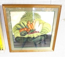 Lot 544 Colorful Large Vegetable Still Life Painting. 