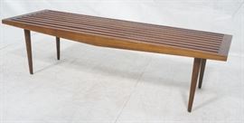 Lot 551 Dark Wood Modernist Slat Bench Coffee Table. Narr